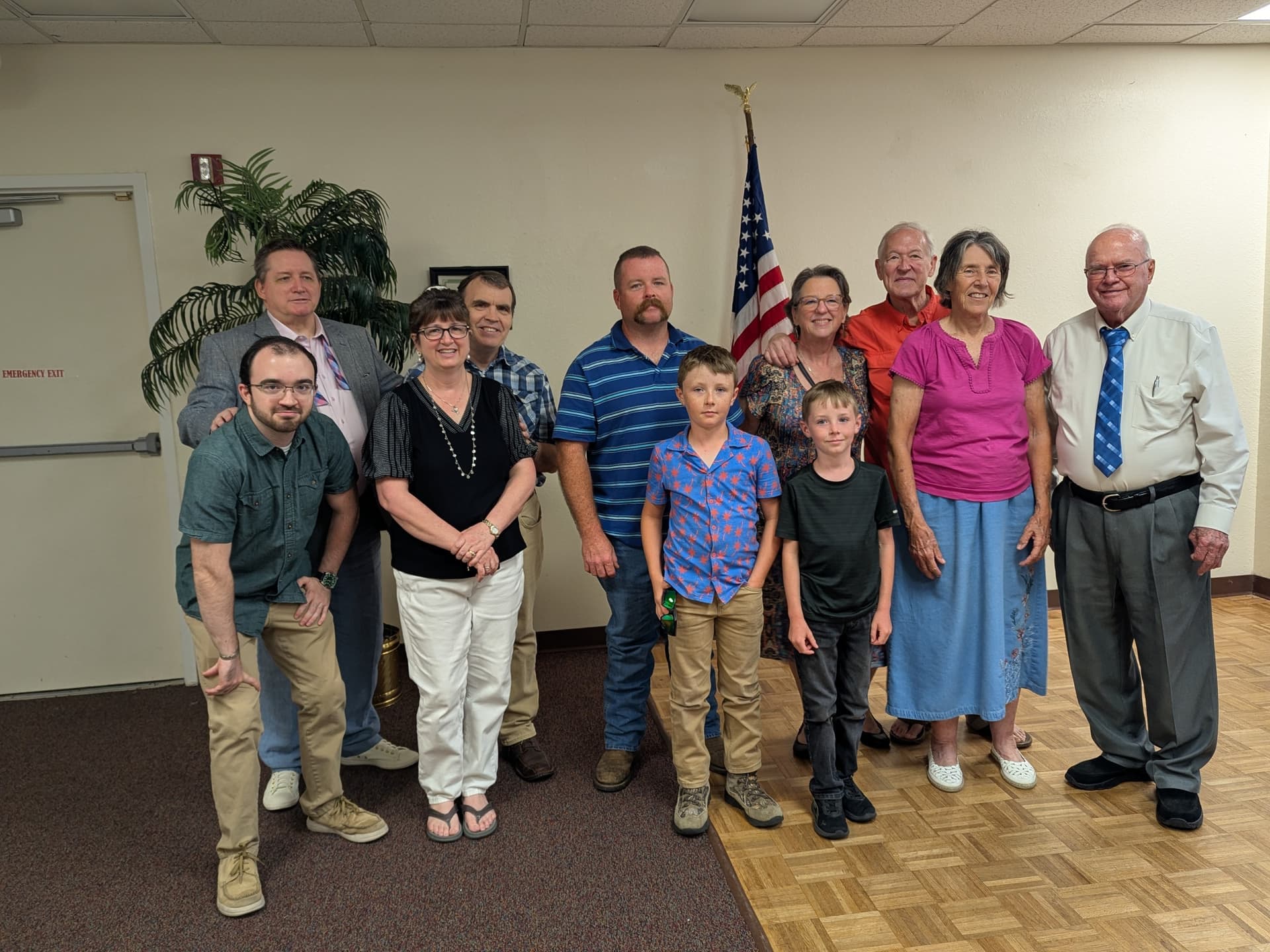 The Harmony Harbor Church family gathered after a Sunday service